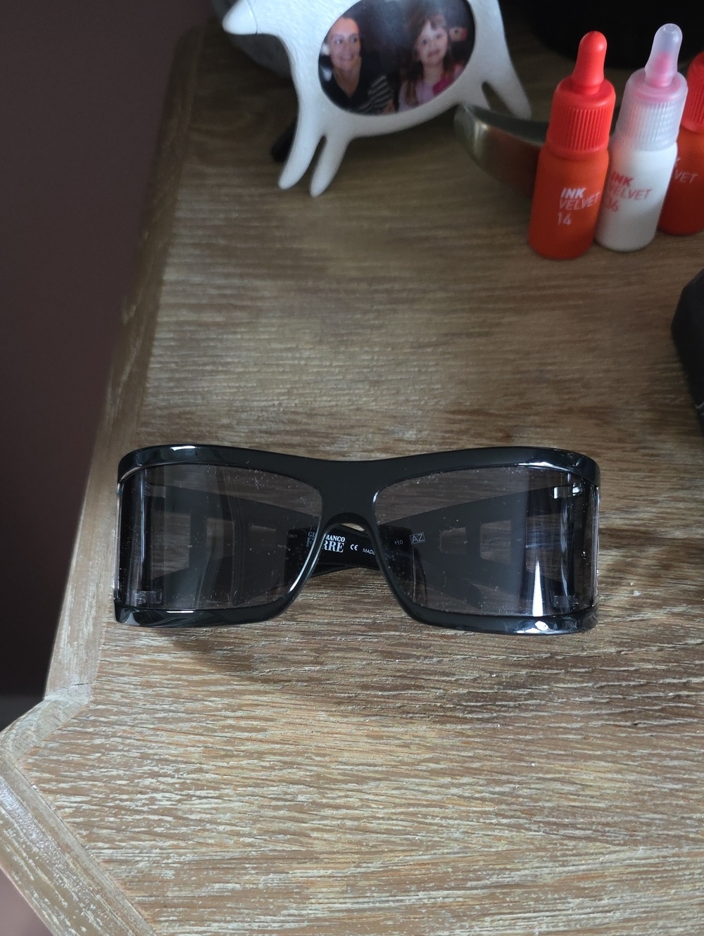 Vintage Authentic Gianfranco Ferre Women Black Wrap Sunglasses